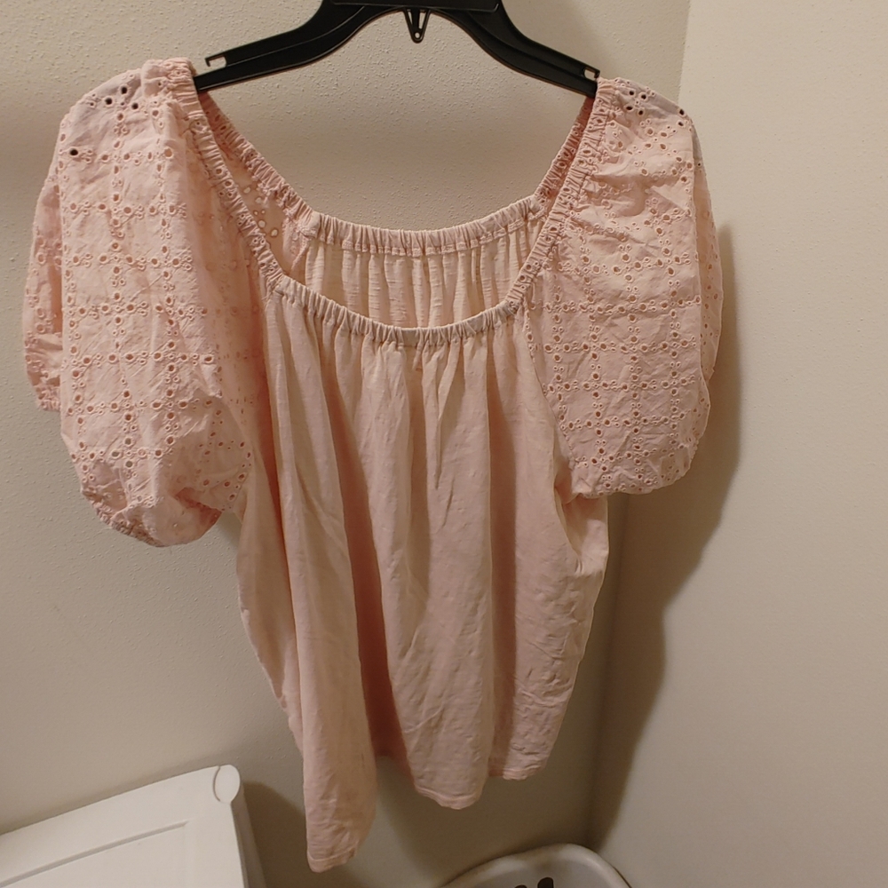 Pink Eyelet Blouse